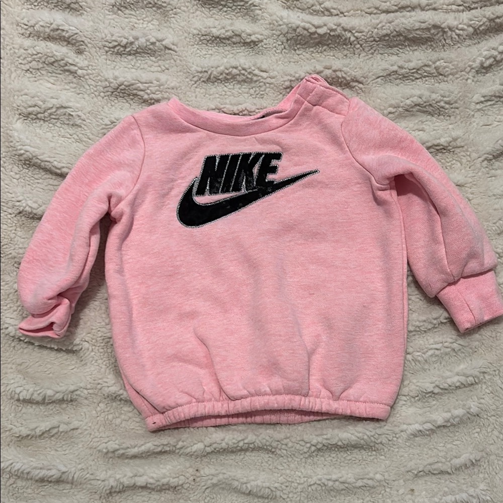 Nike Pink Crewneck Sweatshirt with Black Logo